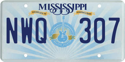 MS license plate NWQ307