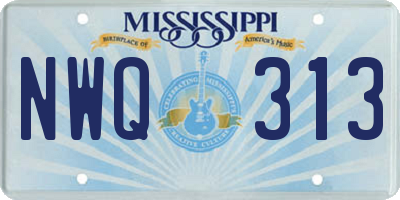 MS license plate NWQ313