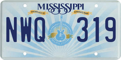 MS license plate NWQ319