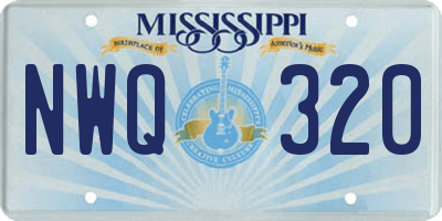 MS license plate NWQ320
