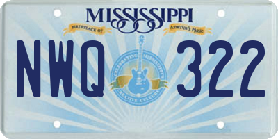 MS license plate NWQ322