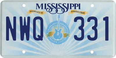 MS license plate NWQ331