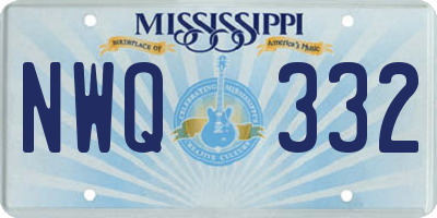 MS license plate NWQ332