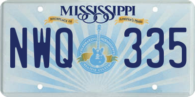 MS license plate NWQ335