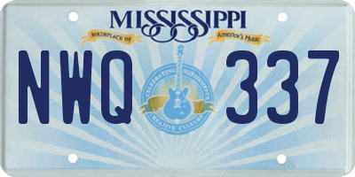 MS license plate NWQ337