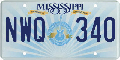 MS license plate NWQ340