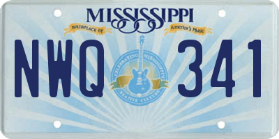 MS license plate NWQ341