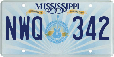 MS license plate NWQ342