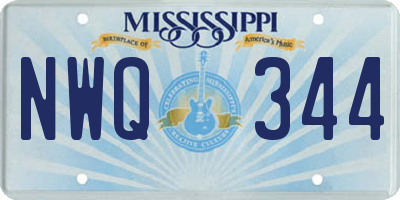 MS license plate NWQ344