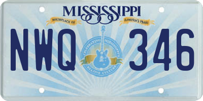 MS license plate NWQ346