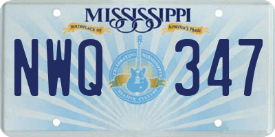 MS license plate NWQ347