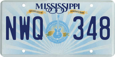 MS license plate NWQ348