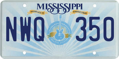MS license plate NWQ350