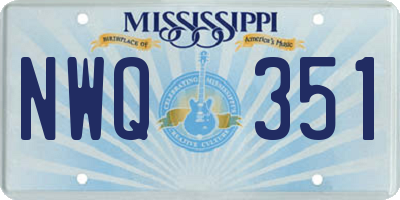 MS license plate NWQ351