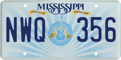 MS license plate NWQ356