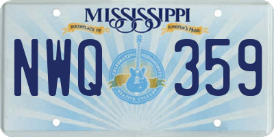 MS license plate NWQ359