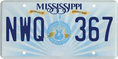 MS license plate NWQ367