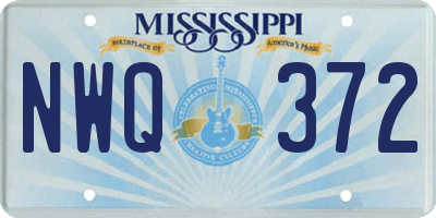MS license plate NWQ372