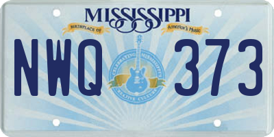 MS license plate NWQ373