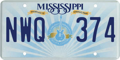 MS license plate NWQ374