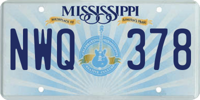 MS license plate NWQ378