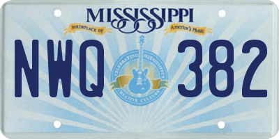 MS license plate NWQ382