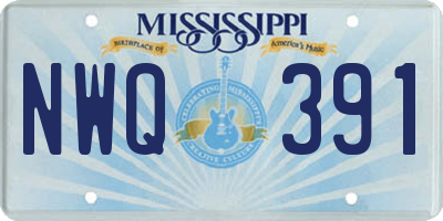 MS license plate NWQ391