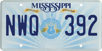 MS license plate NWQ392