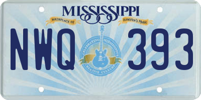 MS license plate NWQ393