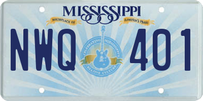 MS license plate NWQ401