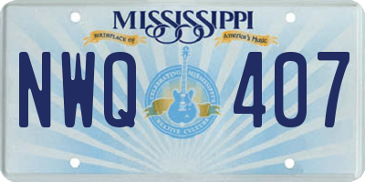 MS license plate NWQ407