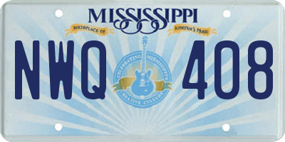 MS license plate NWQ408