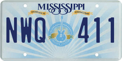 MS license plate NWQ411
