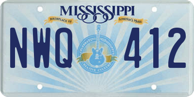 MS license plate NWQ412