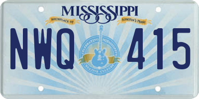 MS license plate NWQ415