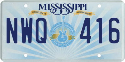 MS license plate NWQ416