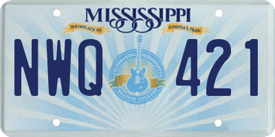 MS license plate NWQ421
