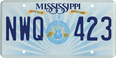 MS license plate NWQ423