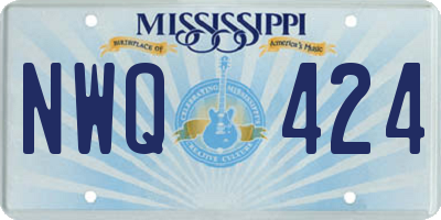 MS license plate NWQ424