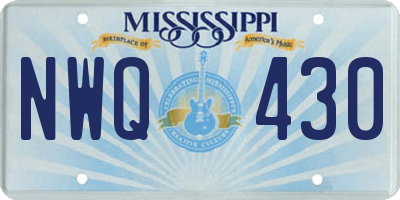 MS license plate NWQ430