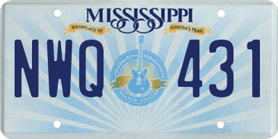 MS license plate NWQ431