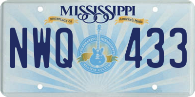MS license plate NWQ433