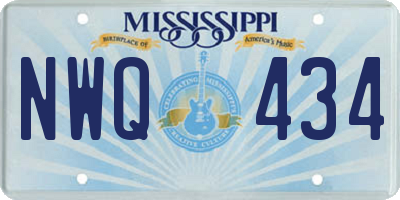 MS license plate NWQ434