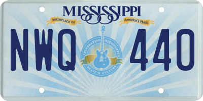 MS license plate NWQ440