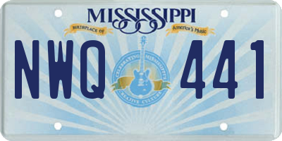 MS license plate NWQ441