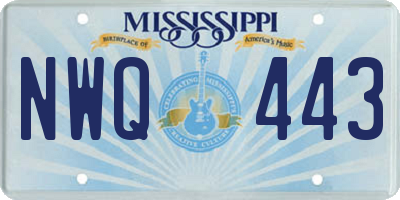 MS license plate NWQ443