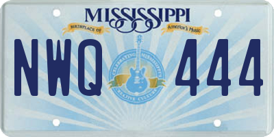 MS license plate NWQ444