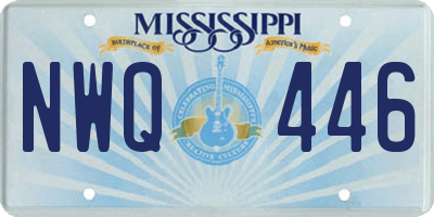 MS license plate NWQ446
