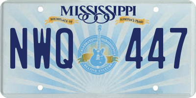 MS license plate NWQ447