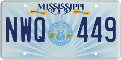 MS license plate NWQ449